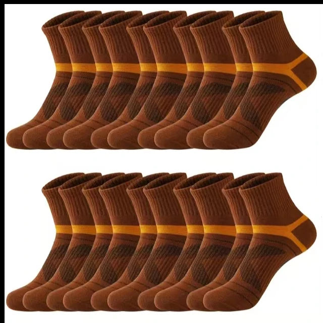 Lote de 3/5/10/20 pares de calcetines deportivos negros para hombre, calcetines informales para correr, Otoño Invierno, calcetines transpirables de alta calidad para hombre