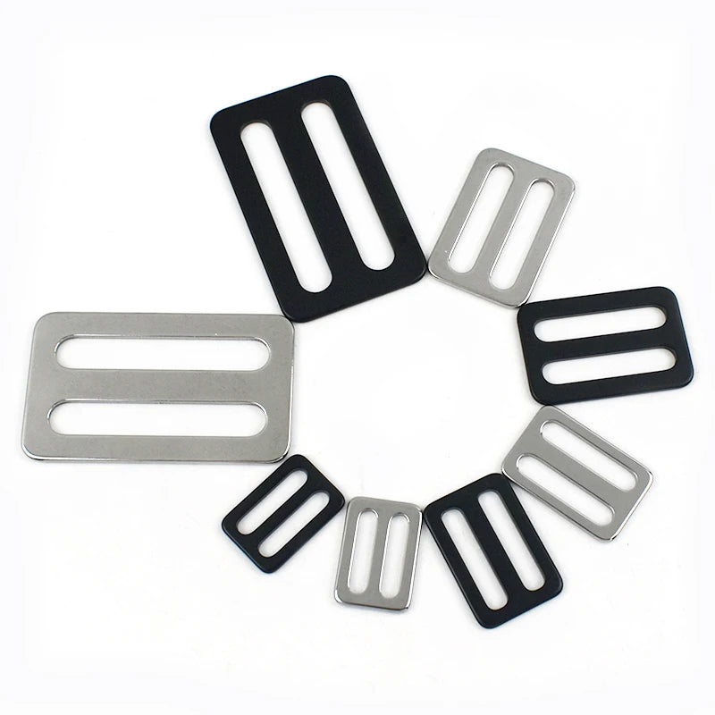 Hebillas deslizantes de tres deslizadores de acero inoxidable, 20/25/32/38/50mm, para correa de bolso, mosquetón, hebilla, Collar para mascotas, cinturón, cierre de anillo ajustable