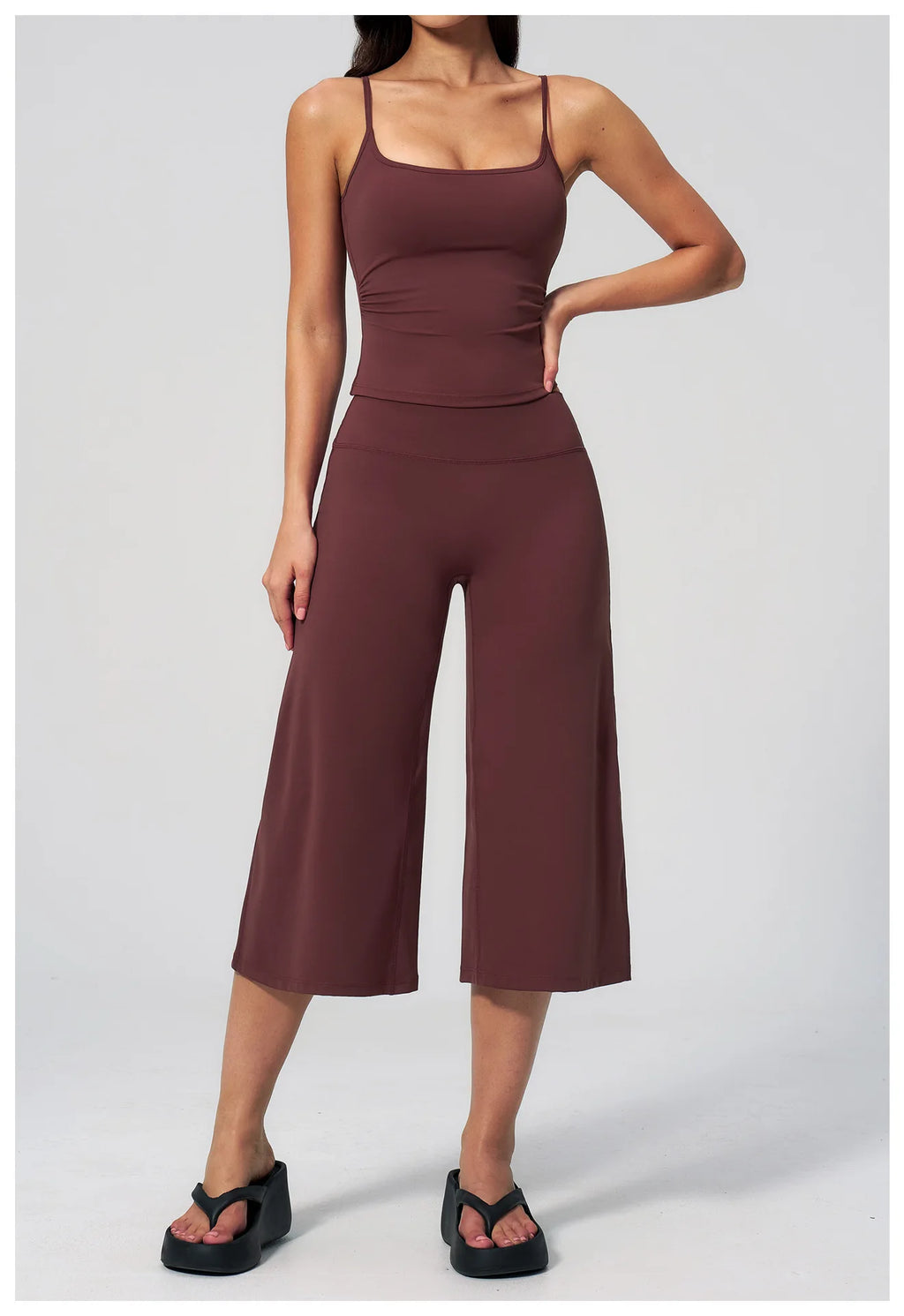 Conjunto Deportivo de Yoga para Mujer, Conjunto de Dos Piezas, Pantalones y Top, Traje Deportivo para Gimnasio, Yoga y Entrenamiento