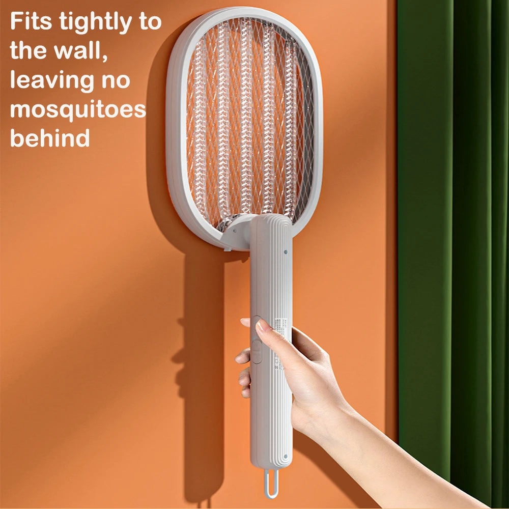 Matamosquitos eléctrico plegable de 3000V, trampa para moscas recargable por USB, matamoscas, raqueta, mata insectos con luz UV, Exterminador de insectos