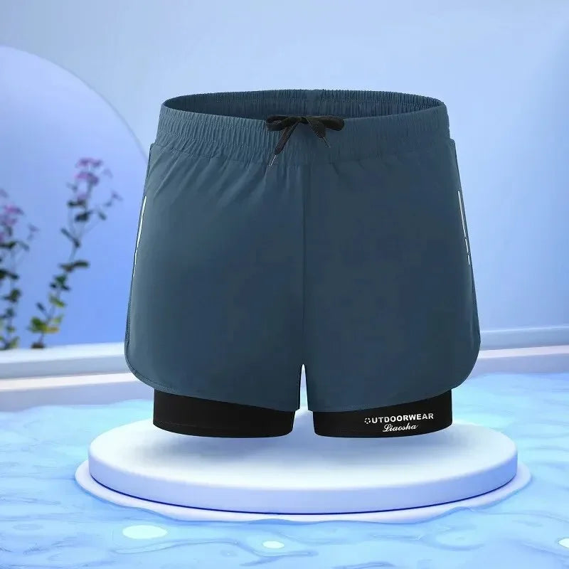 Trajes de Baño para Hombre de Secado Rápido, Shorts Deportivos con Forro de Compresión para Playa, Piscina, Correr y Gimnasio