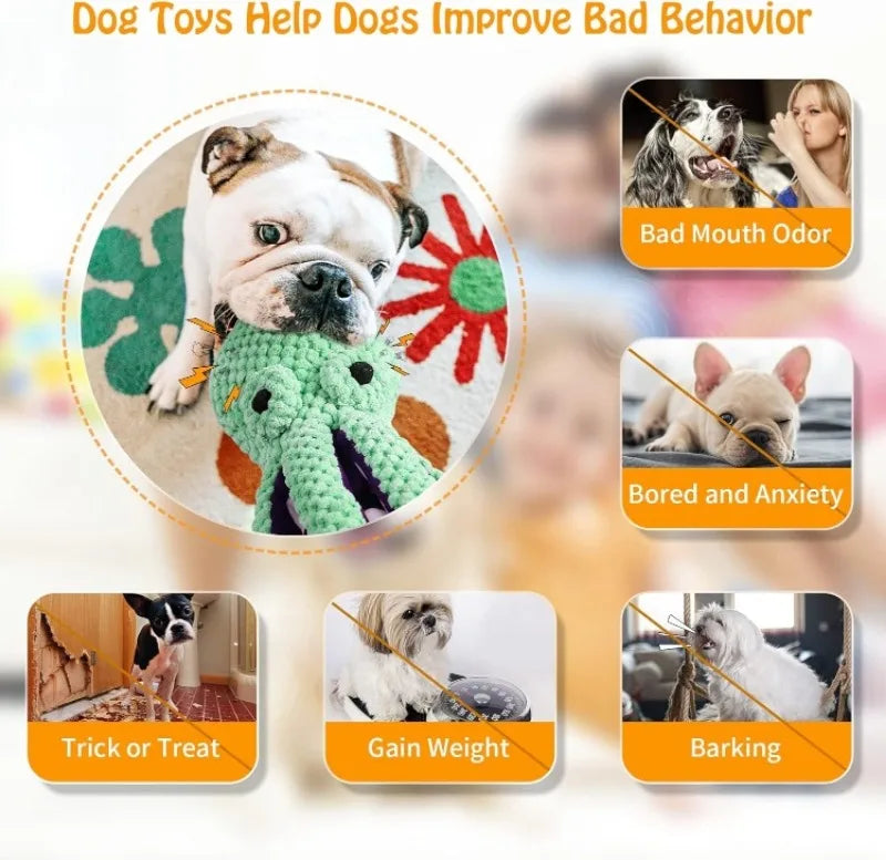 Juguete grande para perros de peluche chirriante, juguete masticable de tela suave para todos los tamaños de perros, recompensa de entrenamiento y regalo