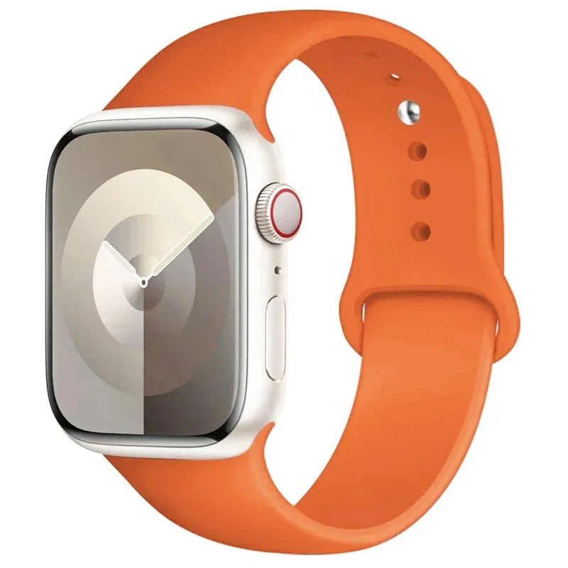 Correa de silicona para Apple Watch, 46mm, 44mm, 45mm, 40mm, 41mm, 42-38mm, 49mm, pulsera deportiva iwatch series 11 10 9 8 7 6 5 SE Ultra3