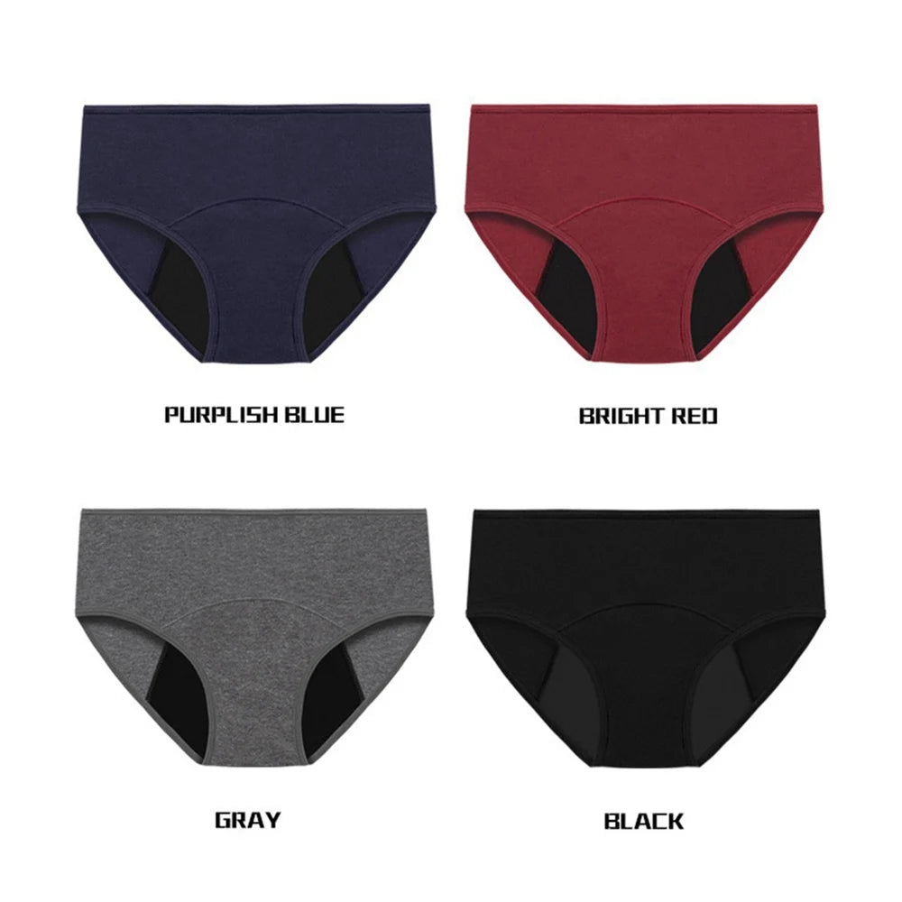 Bragas menstruales muy abundantes para mujer, calzoncillos de algodón transpirables, ropa interior fisiológica de cintura baja para mujer