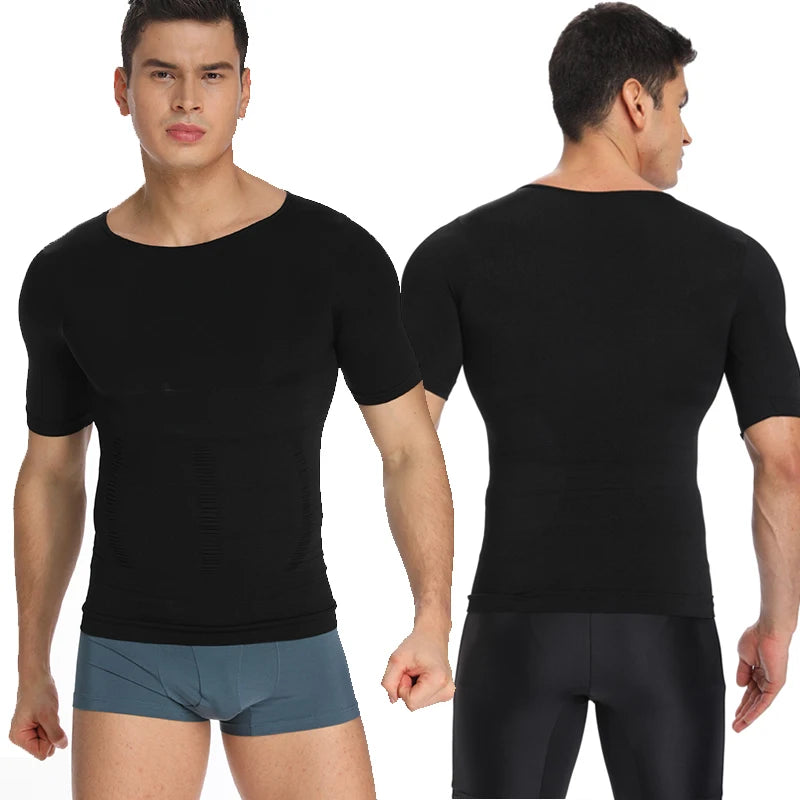 Chaleco moldeador de cuerpo adelgazante para hombre, camisa Abs para Abdomen, entrenamiento de gimnasio delgado, Control de barriga, camiseta sin mangas de compresión, ropa moldeadora sin mangas