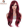 Peluca sintética Aideshair, pelucas de moda de 28 "y 70cm de largo, pelo rizado ondulado, peluca resistente al calor, peluca de Cosplay para mujeres con gorro de peluca gratis