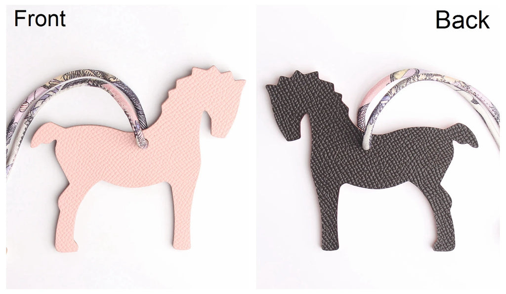 Llavero con doble cara de piel auténtica de grano completo de cocodrilo, gato de la suerte, cachorro, perro, caballo, mochila, colgante, Animal, bolso de mujer
