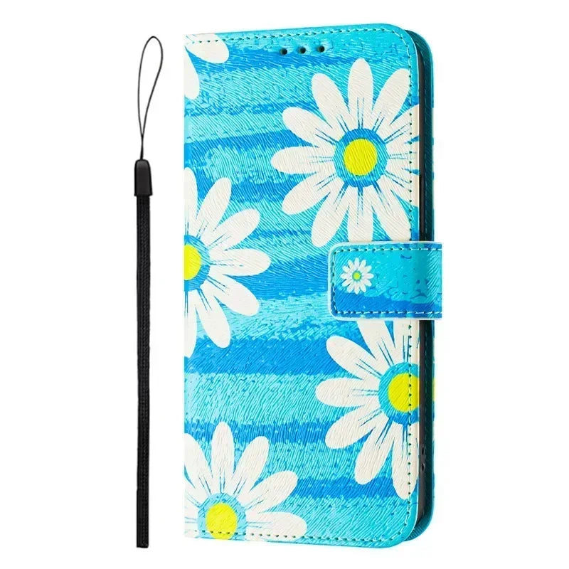 13 Funda de teléfono de cuero para iPhone 13 12 Mini 11 Pro 13Pro 12Pro Max 11Pro Coque Flip Cover Wallet fundas pintadas magnéticas gato oso