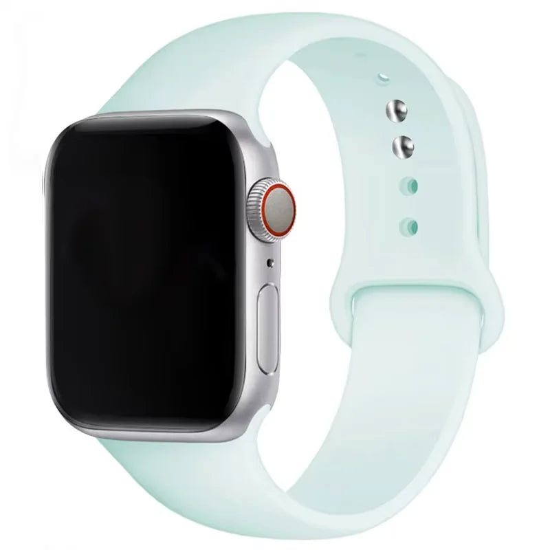 Correa de silicona para Apple Watch, 46mm, 44mm, 45mm, 40mm, 41mm, 42-38mm, 49mm, pulsera deportiva iwatch series 11 10 9 8 7 6 5 SE Ultra3