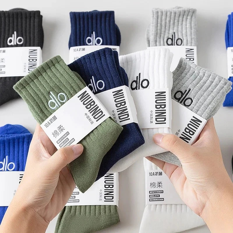 Calcetines dlo de algodón puro antiolor, aptos para todas las estaciones, medias 100% algodón, para jóvenes estudiantes, talla grande, calcetines de baloncesto.