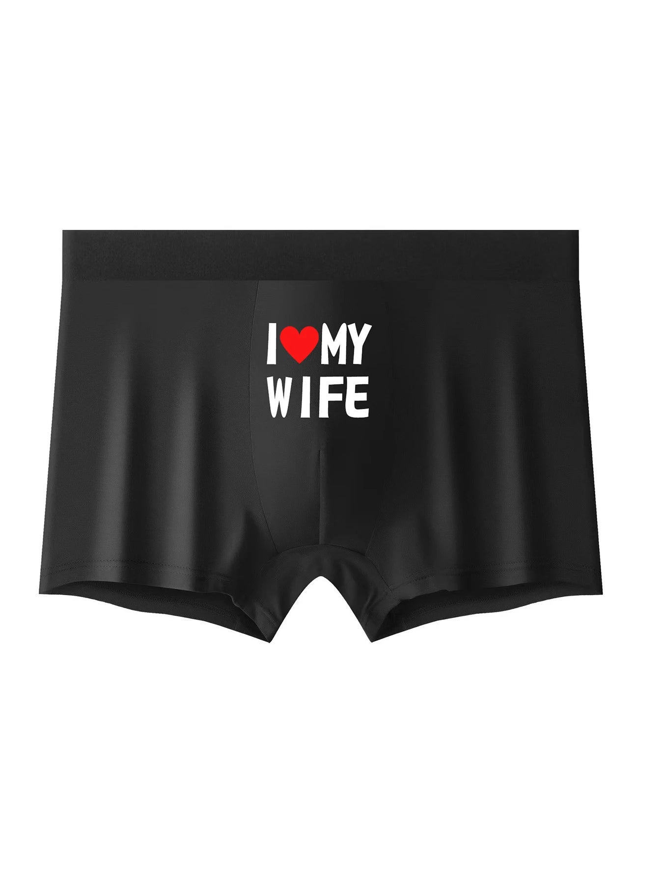 Ropa interior para hombre, Bóxer de Color negro a la moda con estampado personalizado, ropa interior suave y transpirable I Love My Wife, nuevo estilo 2024