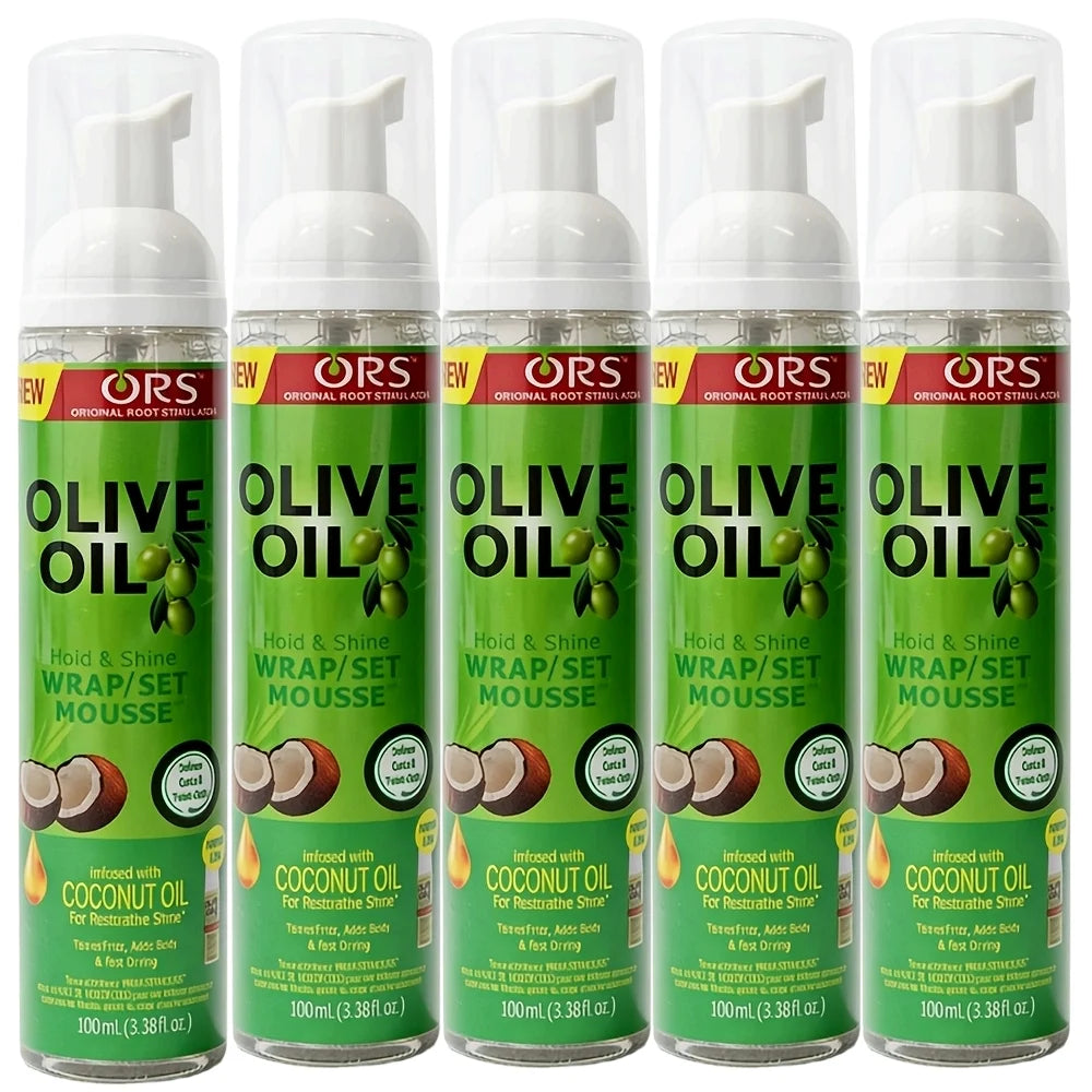 Mousse para cabello rizado (100ml) para pelucas, mousse de fijación fuerte con aceite de oliva, mousse para peinar el cabello, mousse antifrizz para peinar el cabello de las mujeres