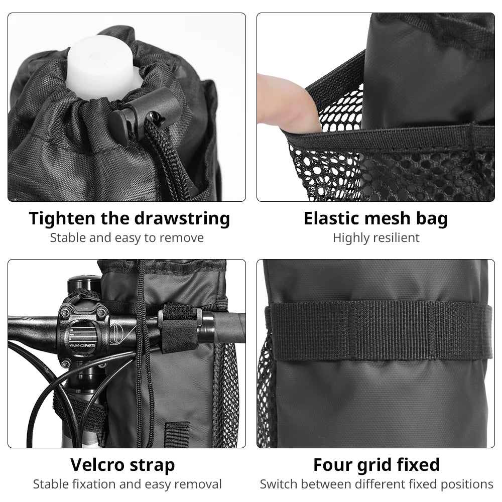 NEWBOLER-bolsa para bicicleta, portabotellas de agua para ciclismo, bolsa para hervidor aislado para bicicleta de montaña, bolsa para manillar de montar, accesorios para bicicleta