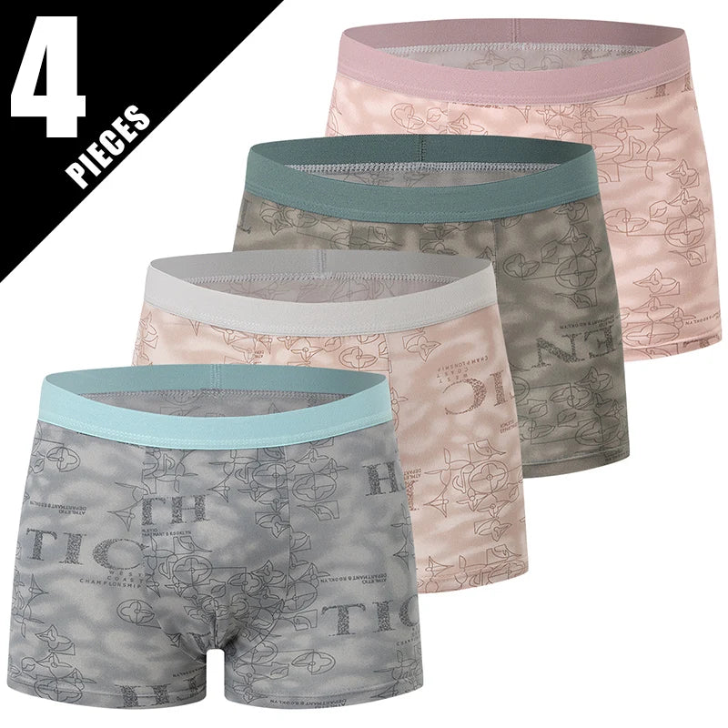 Ropa interior para padres e hijos para hombres y adolescentes, pantalones cortos con estampado Simple y a la moda, pantalones cortos informales con cintura elástica Joker, 4/10 piezas