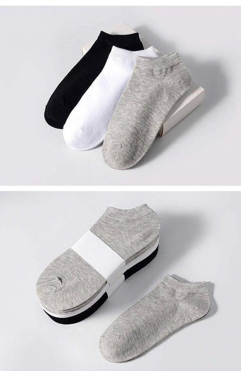 5 pares de calcetines tobilleros de alta calidad para hombre, calcetines deportivos de algodón transpirables, calcetines de malla informales atléticos de verano de corte fino corto Sokken talla 38-45