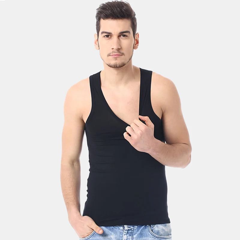 Chaleco fino de algodón para las cuatro estaciones de color sólido para hombre, sudadera informal y cómoda del Joker, chaleco ajustado para ejercicio físico