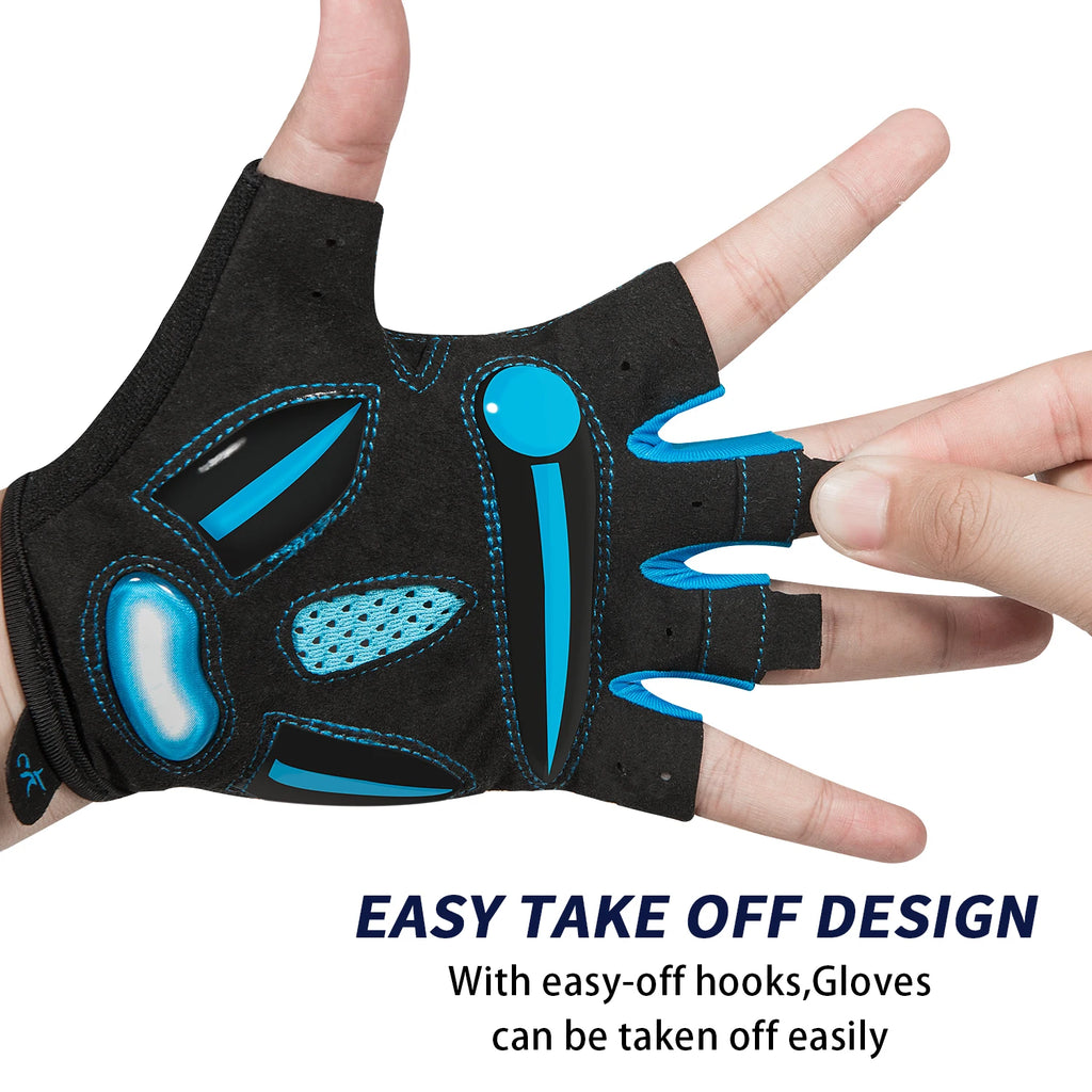 MOREOK Guantes de ciclismo, guantes de bicicleta transpirables, almohadillas de gel de 5 mm, guantes antideslizantes para bicicleta de montaña, guantes de ciclismo de carretera MTB para hombres y mujeres