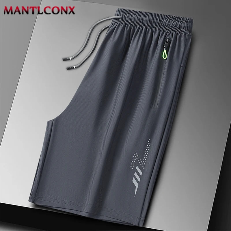 Pantalones Cortos Deportivos de Verano para Hombre, Ropa Deportiva Fresca, Pantalones Cortos Deportivos Casuales, Pantalones Cortos para Gimnasio, Entrenamiento, Correr, Color Negro y Gris
