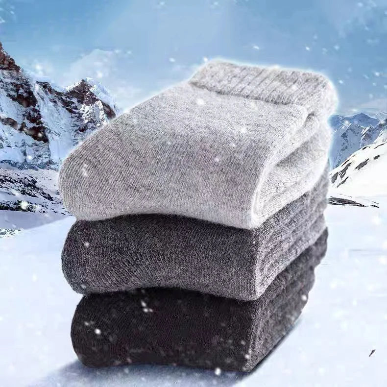 2025 nuevos calcetines cálidos súper gruesos de invierno, calcetines de lana para hombres y mujeres, calcetines sólidos, calcetines de lana Merino contra la nieve fría, calcetines Terry