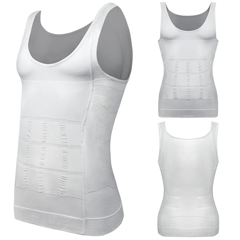 Chaleco moldeador de cuerpo adelgazante para hombre, camisa Abs para Abdomen, entrenamiento de gimnasio delgado, Control de barriga, camiseta sin mangas de compresión, ropa moldeadora sin mangas