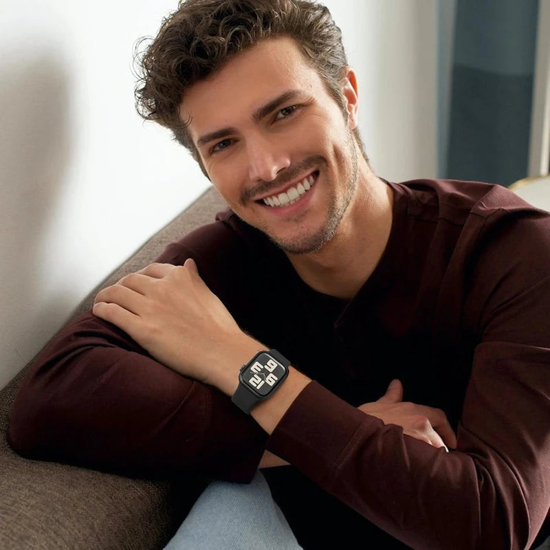 Correa de silicona para Apple Watch, 46mm, 44mm, 45mm, 40mm, 41mm, 42-38mm, 49mm, pulsera deportiva iwatch series 11 10 9 8 7 6 5 SE Ultra3