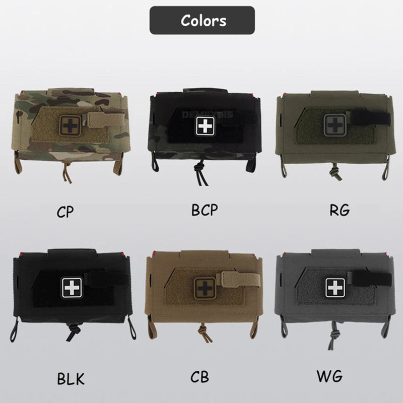 Bolsa táctica de primeros auxilios médicos, bolsas compactas para traumatismos al aire libre, IFAK para caza, chaleco Airsoft, portador de placa