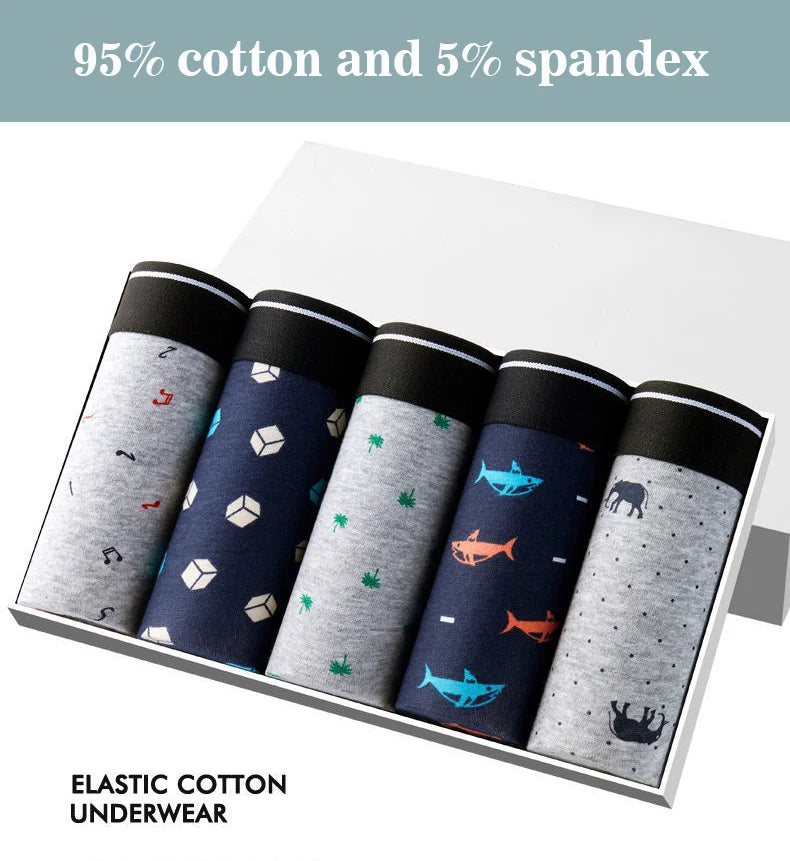 Calzoncillos de algodón para hombre, ropa interior Sexy, transpirable, de marca, 4 piezas