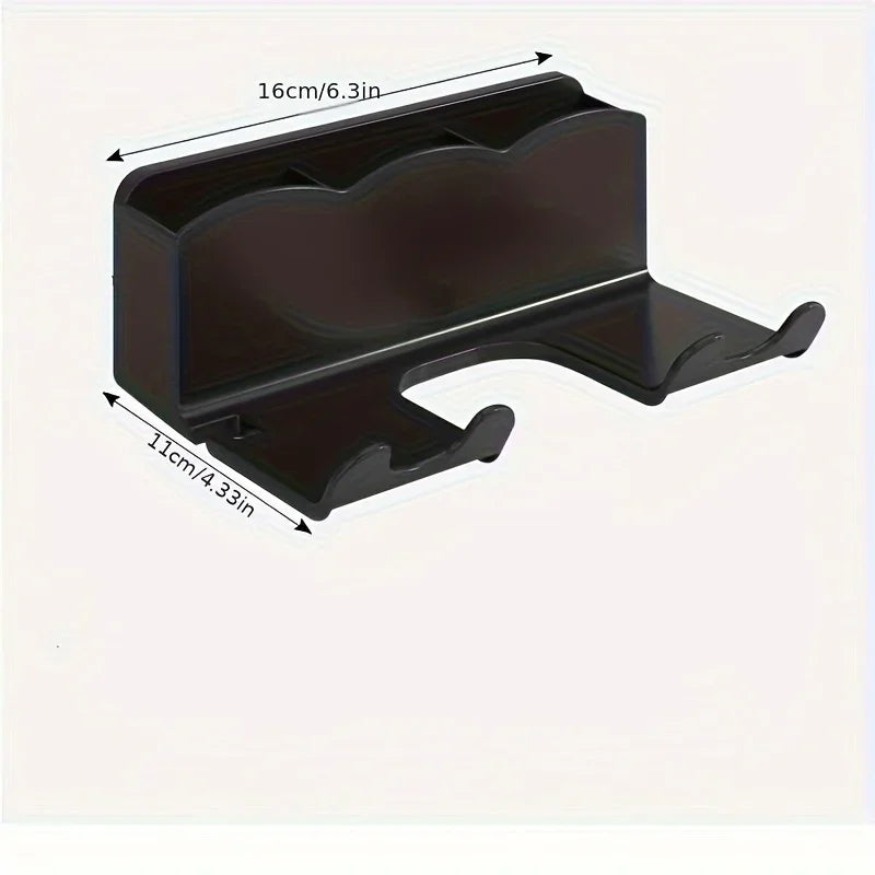Estante de almacenamiento para secador de pelo, soporte montado en la pared para baño no perforado, almacenamiento de conductos de aire para baño, 1 ud.