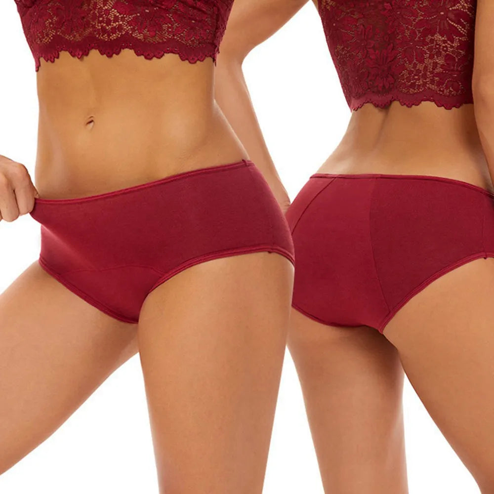 Bragas menstruales muy abundantes para mujer, calzoncillos de algodón transpirables, ropa interior fisiológica de cintura baja para mujer