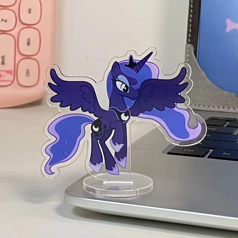10 unids/set Anime princesa Luna Starlight Glimmer dibujos animados caballo acrílico adornos de escritorio decoración de escritorio 4-6CM de alto