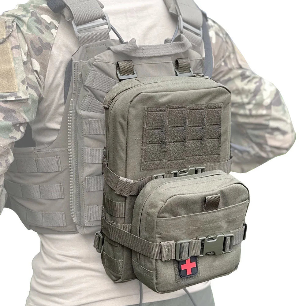 Mini bolsa de hidratación 2 en 1, Mini paquete de hidratación Rip Away IFAK, bolsa médica, parche Med, bolsa MOLLE, bolsa de caza