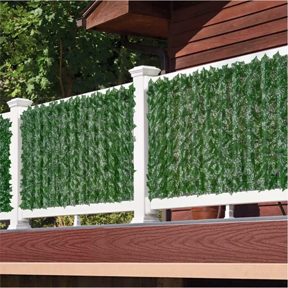 Paneles de valla de hojas verdes, seto de hiedra Artificial de 50x200cm, pantalla de valla de privacidad falsa para decoración del hogar, jardín al aire libre, balcón, 1x3m