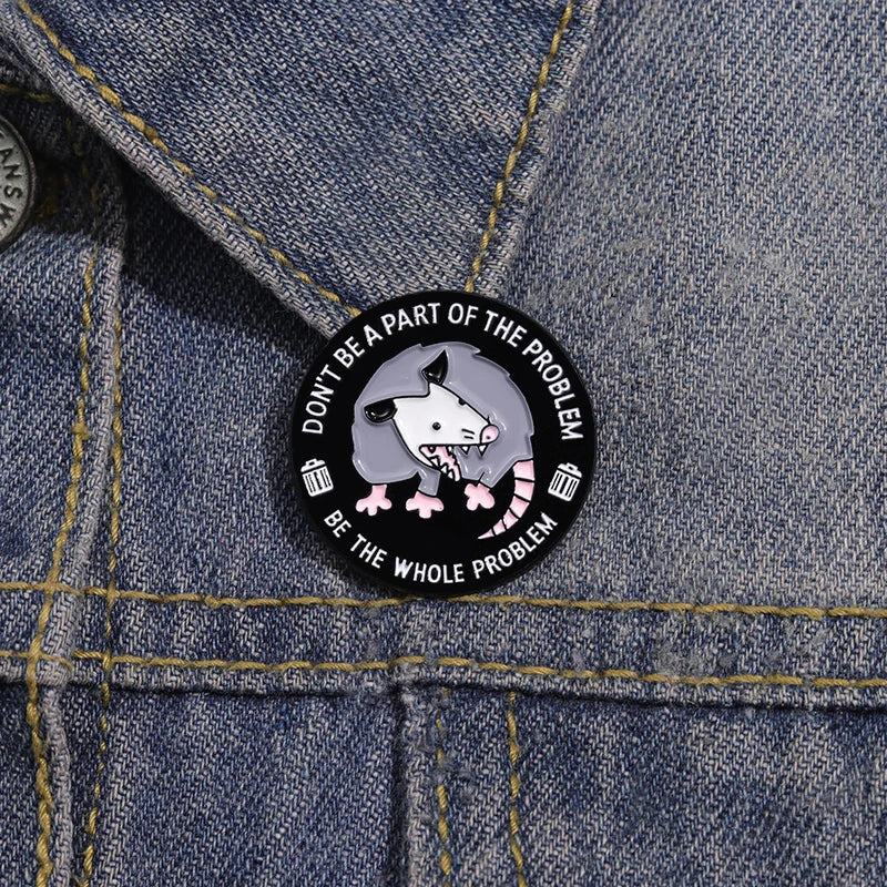 Alfileres esmaltados de Possum divertidos y bonitos, broches con citas de problemas enteros, joyería, insignia de solapa de Animal de dibujos animados para regalo