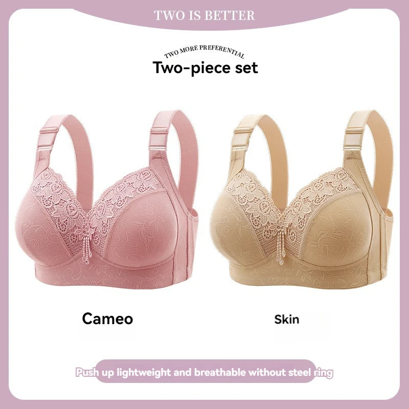 Sujetadores de encaje para mujer, Bralette con perspectiva ultrafina, sujetador con escote en V profundo, lencería Sexy, Tops de talla grande, ropa interior para mamá, sujetador activo