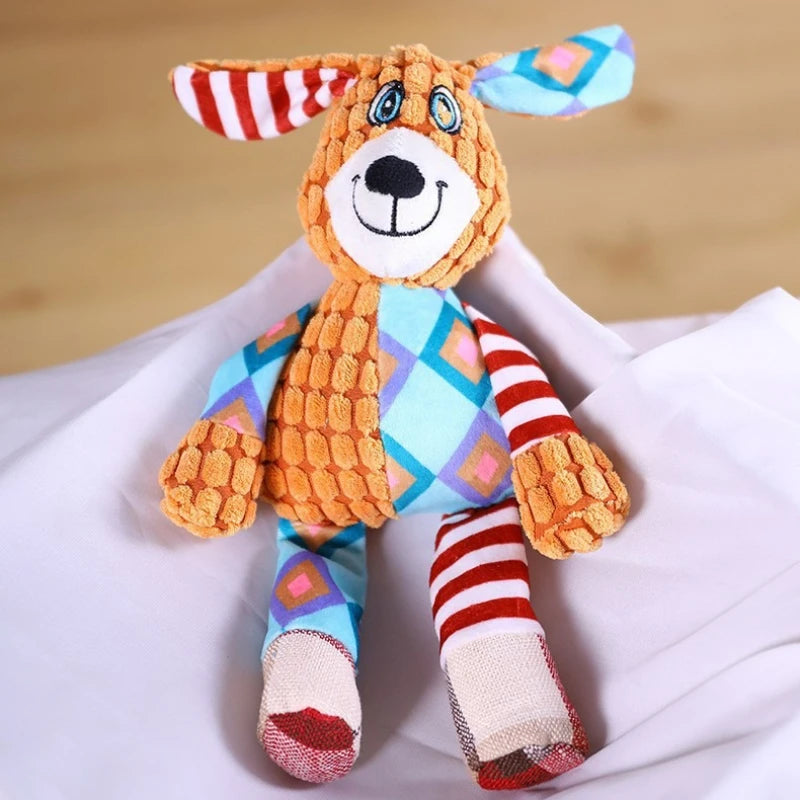Juguete de peluche para mascotas, animales bonitos, resistente a mordeduras, interactivo, chirriante, juguete para masticar para perros, limpieza de dientes, juguete para masticar, suministros para mascotas