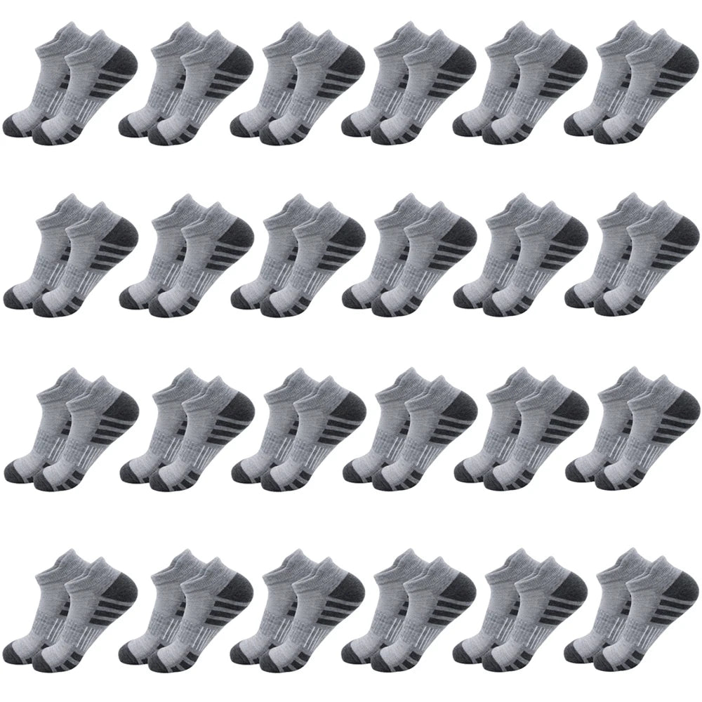 6/24 pares de calcetines deportivos tobilleros para correr, calcetines deportivos acolchados y transpirables de corte bajo para hombres y mujeres