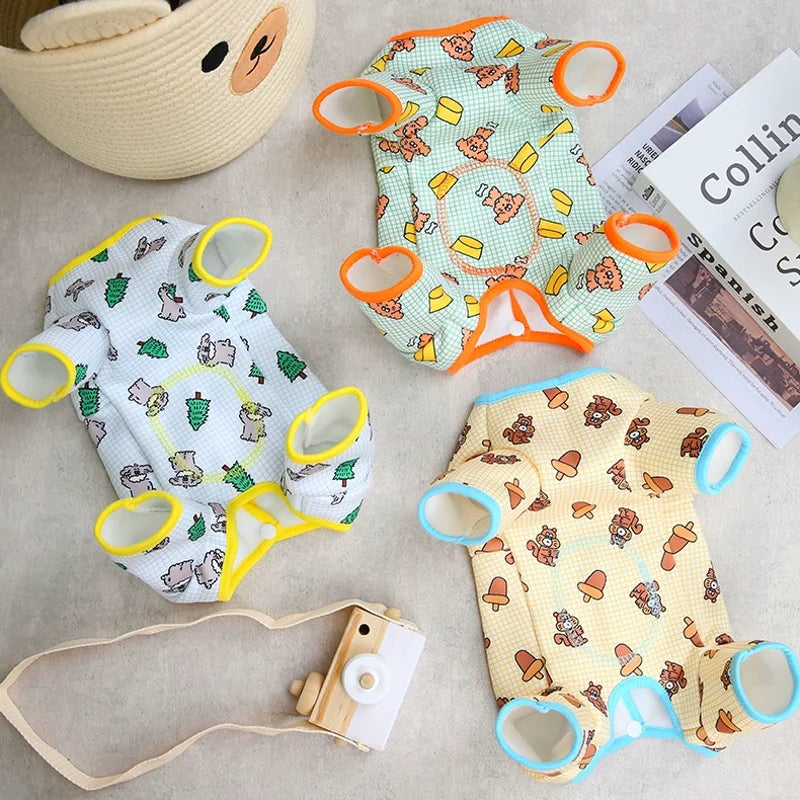 Mono de Invierno para Perros, Ropa Cálida con Estampado para Perros y Gatos, Chihuahua, Bichón, Pijama de Cuatro Patas para Cachorros