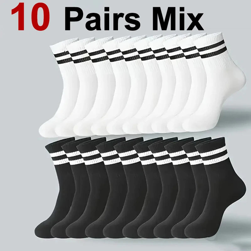 5/10/20 pares de calcetines de cuello redondo de color sólido neutro, calcetines deportivos transpirables y cómodos para primavera y verano, calcetines deportivos para todas las estaciones