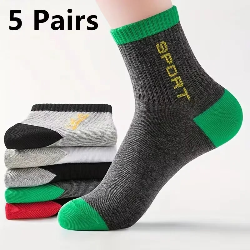 10 pares de medias deportivas de algodón transpirables para hombre, calcetines de fibra de bambú para otoño e invierno, desodorante con absorción de sudor, calcetines de negocios