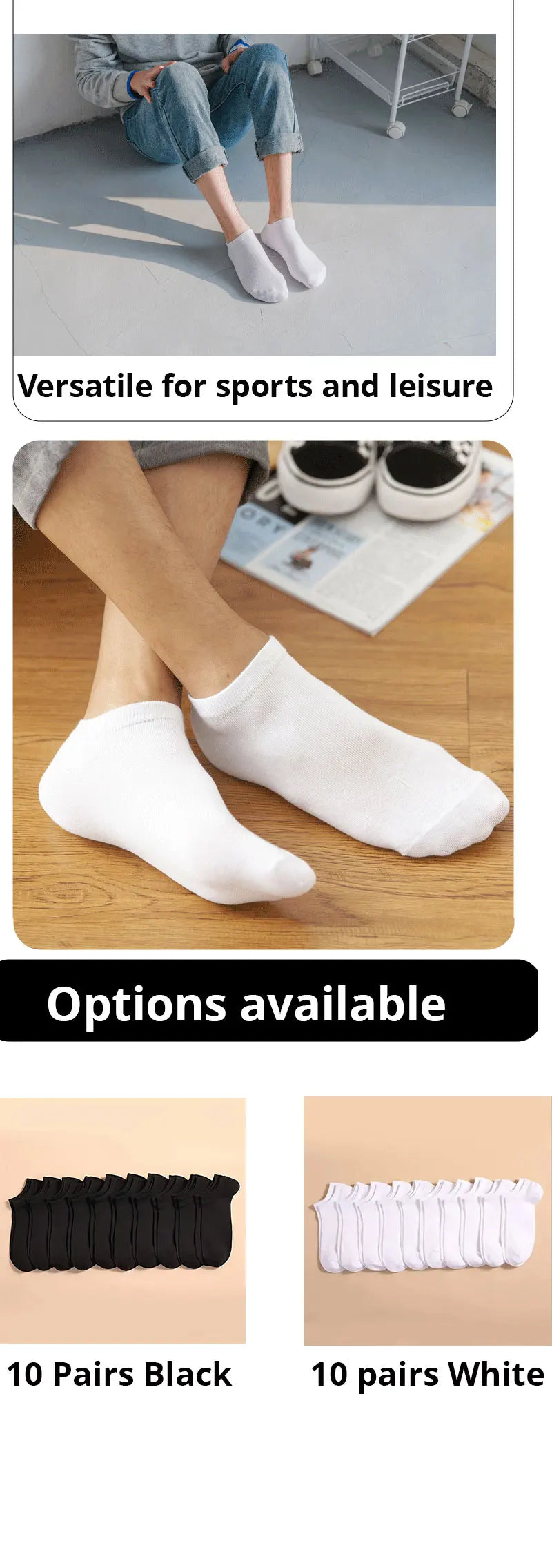 Calcetines tobilleros de corte bajo para hombre y mujer, medias tobilleras finas, transpirables, antiolor, absorbentes de sudor, 10 pares