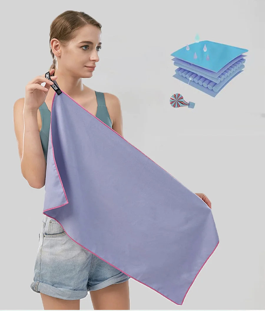 Toalla deportiva de secado rápido, Toalla de microfibra para correr, Yoga, gimnasio, Fitness, baloncesto, acampar al aire libre, senderismo, playa, 40x80/76x152cm