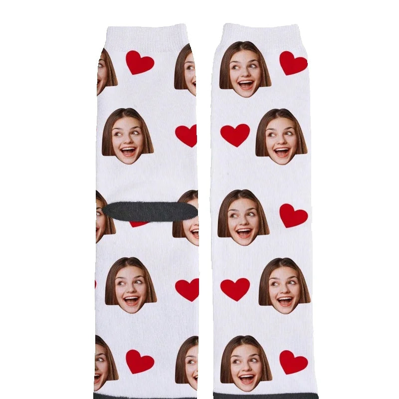 Calcetines con cara personalizada Calcetines con foto personalizados Calcetines divertidos personalizables con su imagen Dos tamaños disponibles Regalo único para pareja