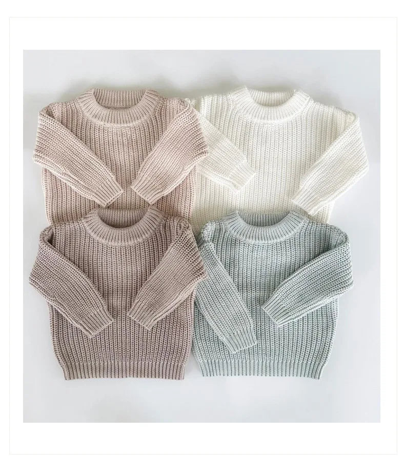 Suéteres de bebé Otoño Invierno niños niñas de manga larga suéter de punto de Color puro bebé niños niñas suéter suéteres ropa