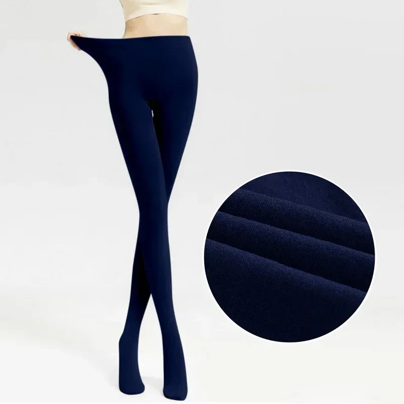 Medias térmicas de invierno para mujer, pantimedias de terciopelo transparente con forro polar, mallas gruesas y cálidas con capa interior de felpa