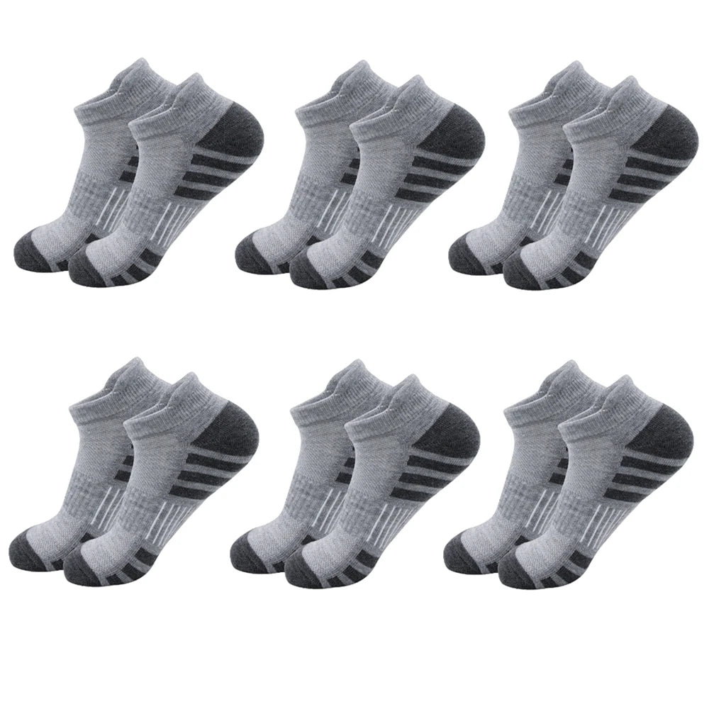 6/24 pares de calcetines deportivos tobilleros para correr, calcetines deportivos acolchados y transpirables de corte bajo para hombres y mujeres