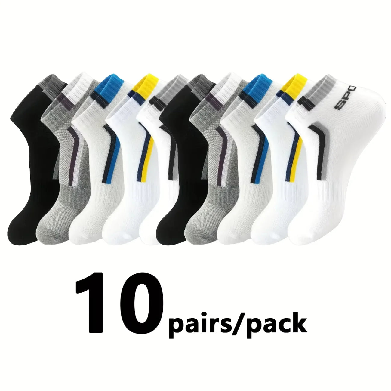 30 pares de calcetines de hombre de malla transpirable calcetines cortos casuales Color-block calcetines deportivos calcetines deportivos absorben el sudor tobillo