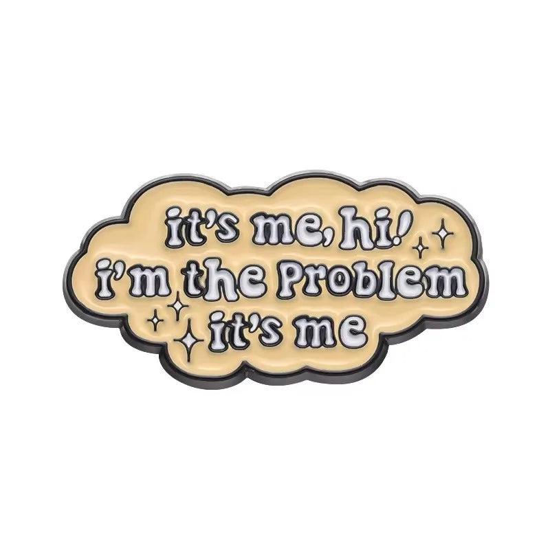 Alfileres esmaltados con frase divertida y humorística, broches con citas positivas geométricas creativas, insignia para solapa, joyería de moda, regalos para amigos