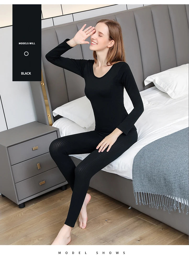 1 Juego de ropa interior térmica cálida, ropa íntima sexi para mujer, Calzoncillos largos con forma de mujer, ropa moldeadora térmica de cuello medio para mujer