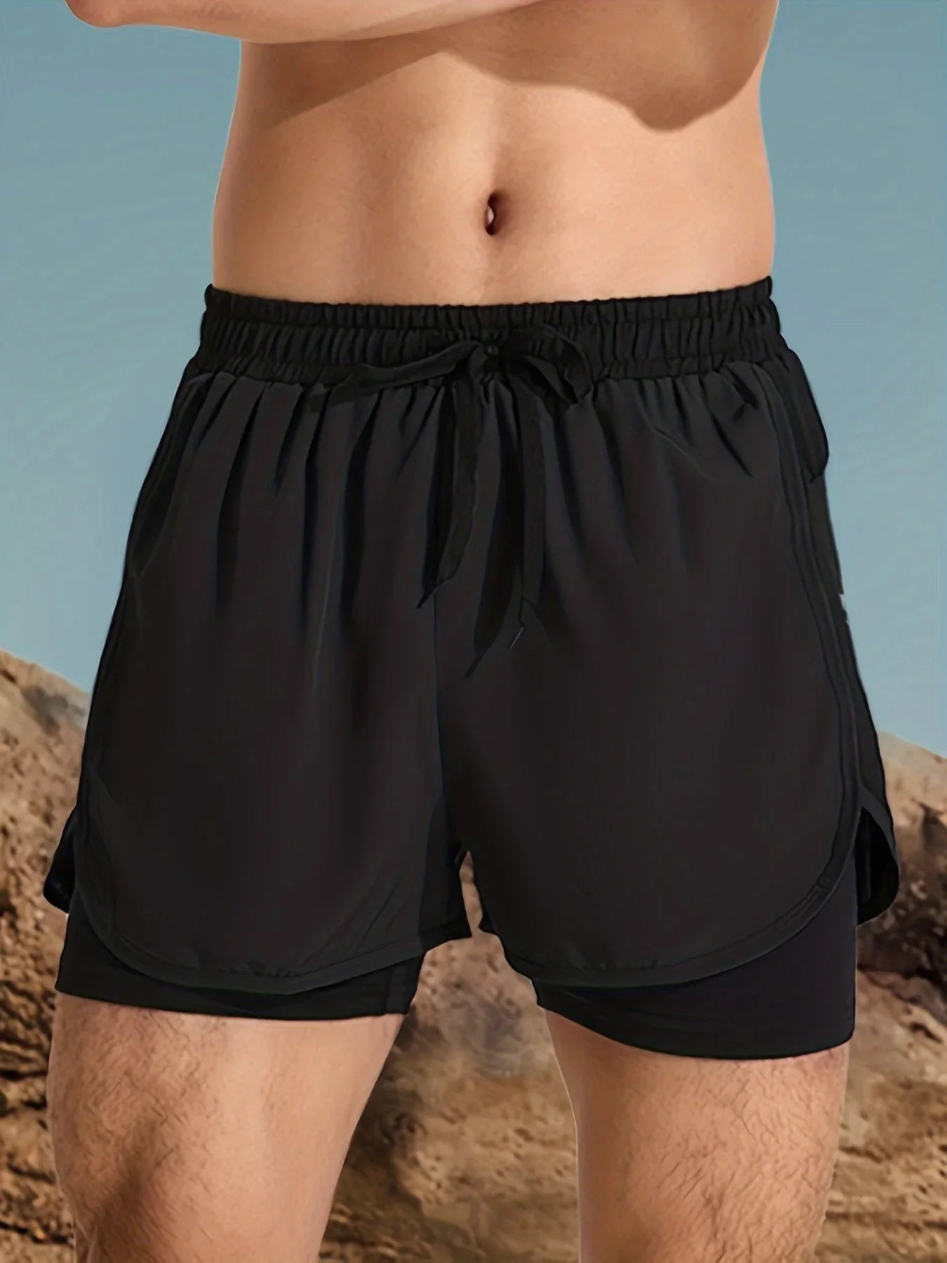 Trajes de Baño para Hombre de Secado Rápido, Shorts Deportivos con Forro de Compresión para Playa, Piscina, Correr y Gimnasio