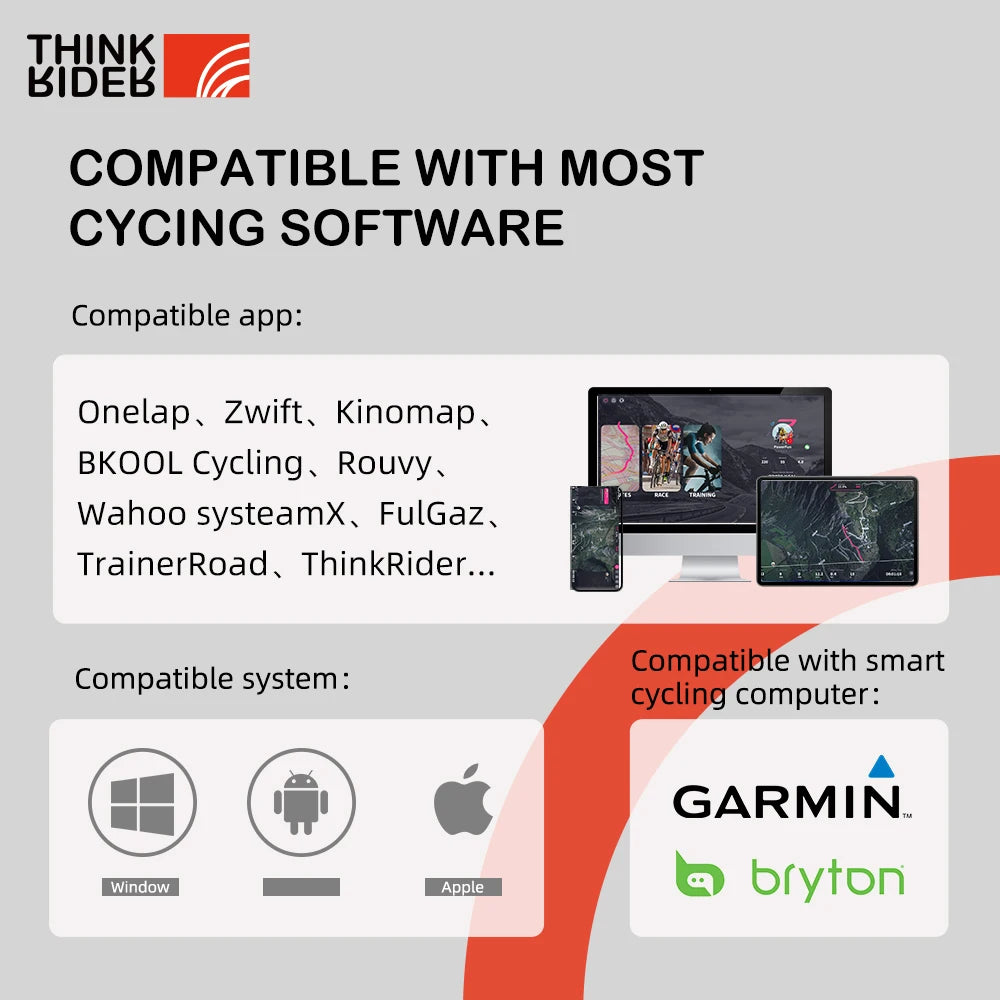 Nuevo ThinkRider X2Max Smart Bike Trainer MTB bicicleta de carretera entrenador doméstico medidor de potencia incorporado Compatible